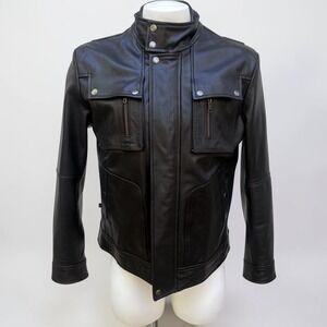 Luis Leather Jacket M Black Gently Used Moto Utility Bomber Bikercore Edgy